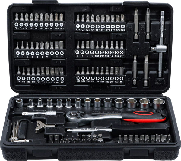 Coffret de douilles · 6,3 mm (1/4") · 130 pièces