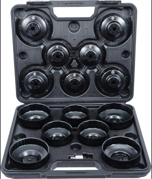 Jeu de douilles à filtres (cloches) à huile · 10 mm (3/8") · 14 pièces