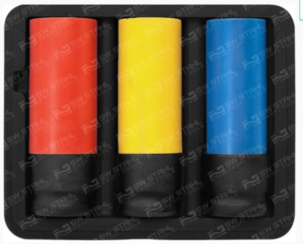 Douilles à choc pour écrous de roue · 1/2" · 17 à 21 mm · 3 pièces · SW-Stahl