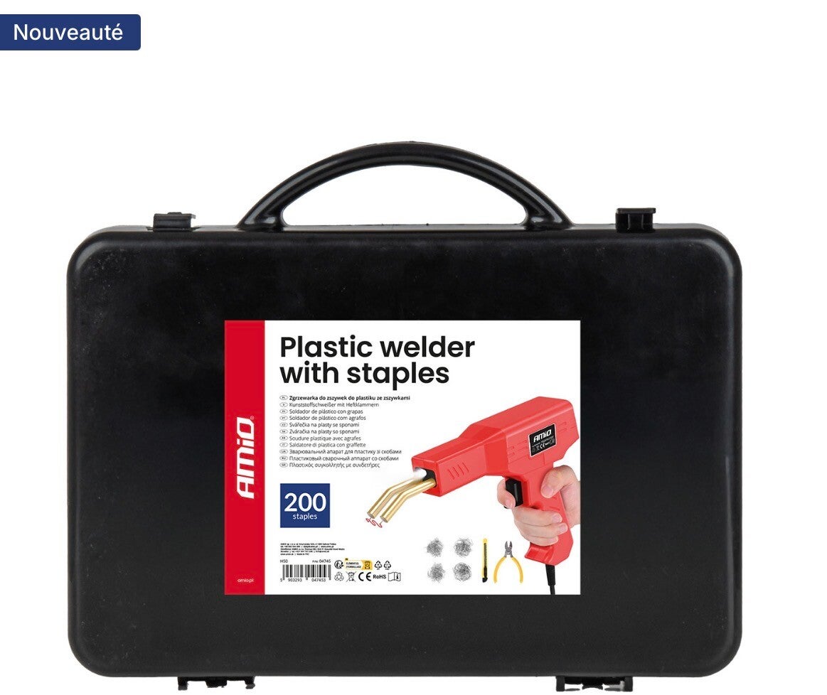 Kit de soudure plastique avec agrafes · 200 pièces · AMiO