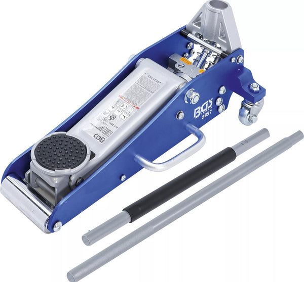Cric rouleur · hydraulique · construction aluminium-acier · 1,5 t