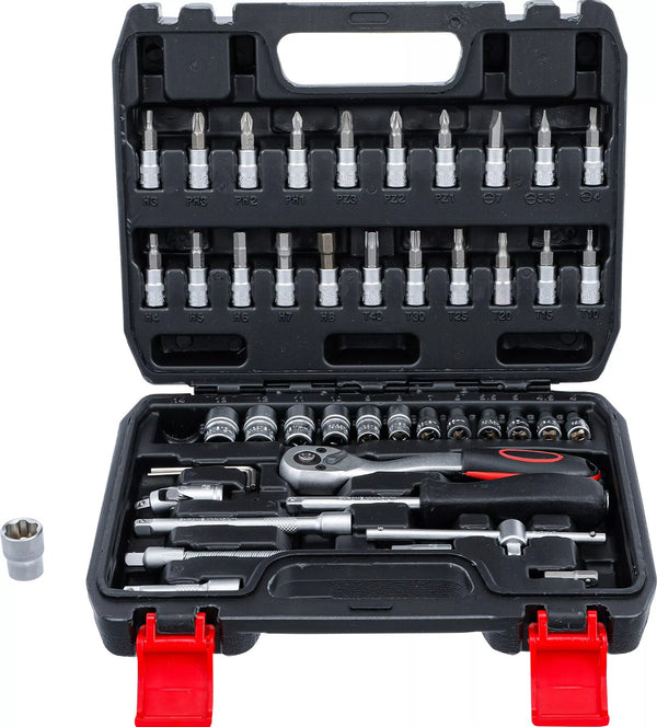 Coffret de douilles · 6,3 mm (1/4") · 46 pièces