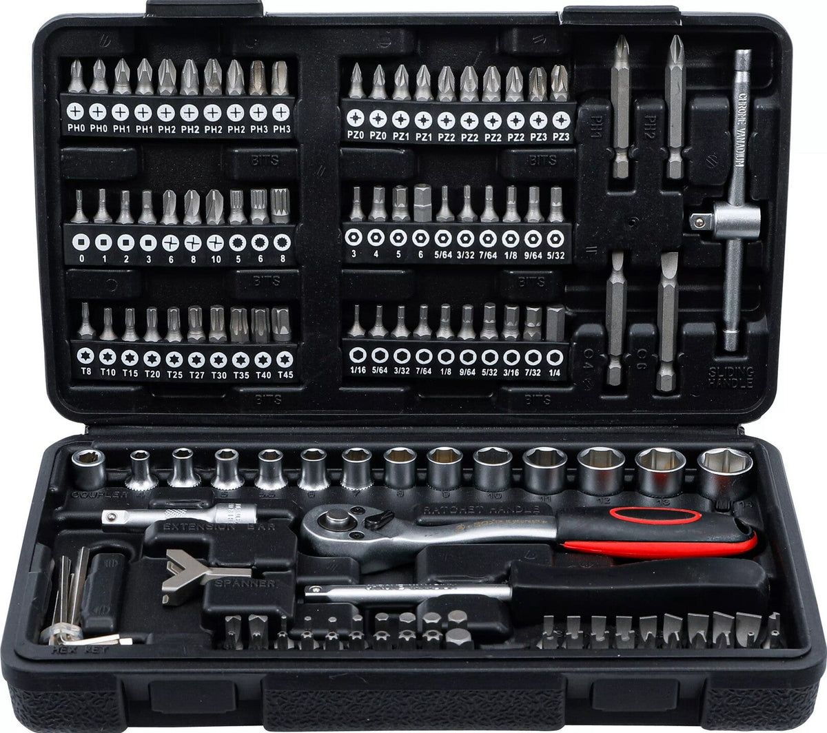 Coffret de douilles · 6,3 mm (1/4") · 130 pièces