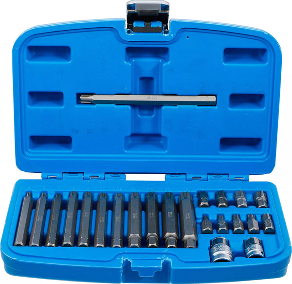 Jeu d'embouts · 10 mm (3/8") · profil cannelé (Ribe) · 22 pièces