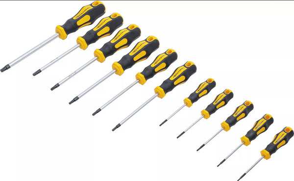 Jeu de tournevis Torx avec perçage · T6 à T40 · 11 pièces