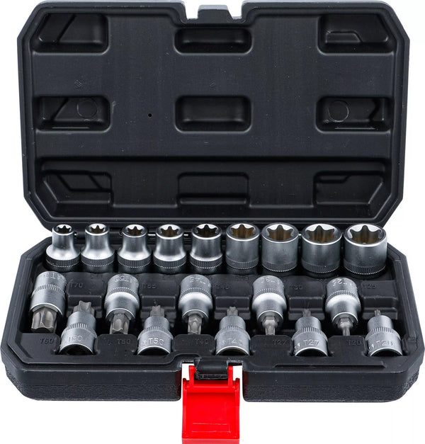 Jeu d'embouts et douilles Torx et Torx E · 12,5 mm (1/2") · 19 pièces