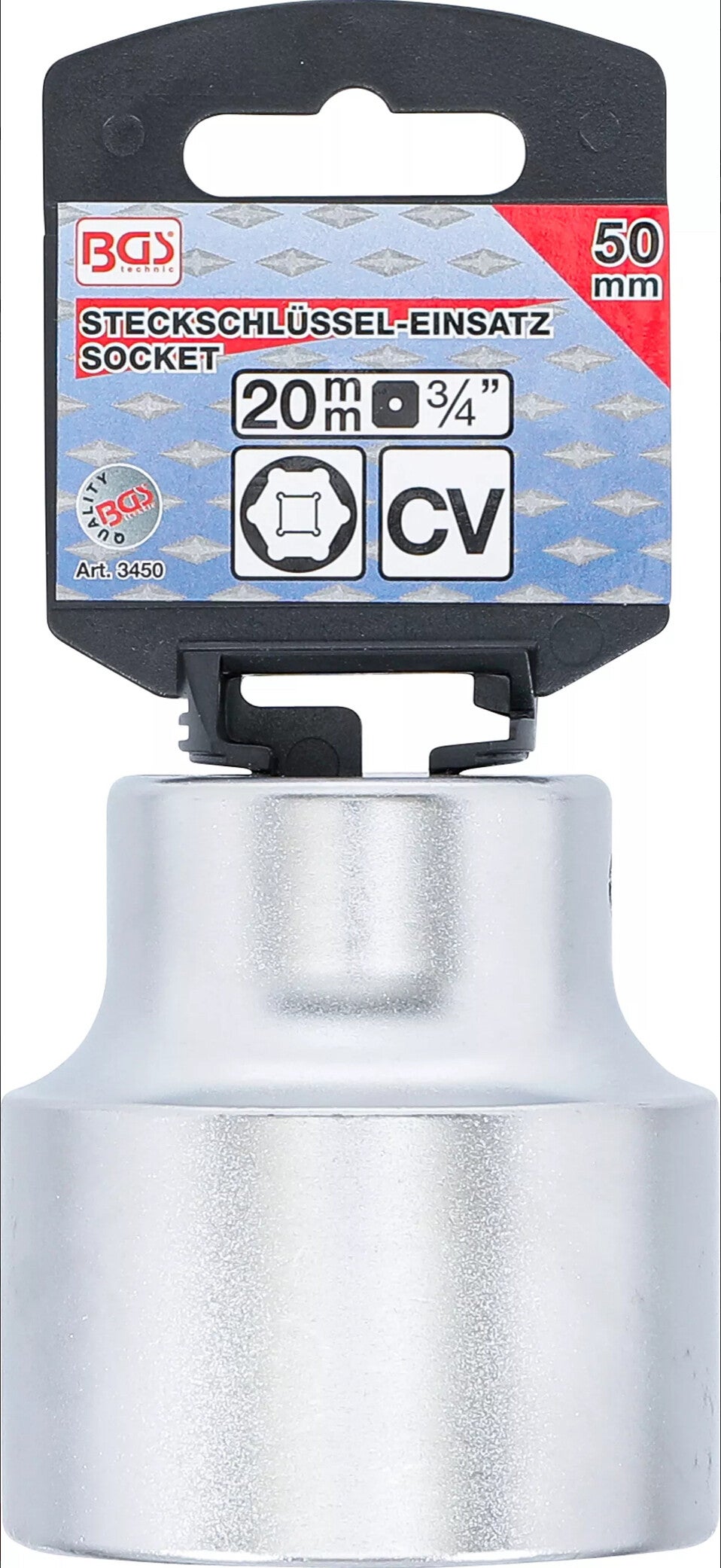 Douille pour clé, six pans · 20 mm (3/4") · 50 mm