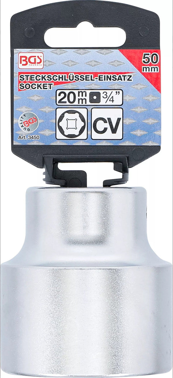 Douille pour clé, six pans · 20 mm (3/4") · 50 mm