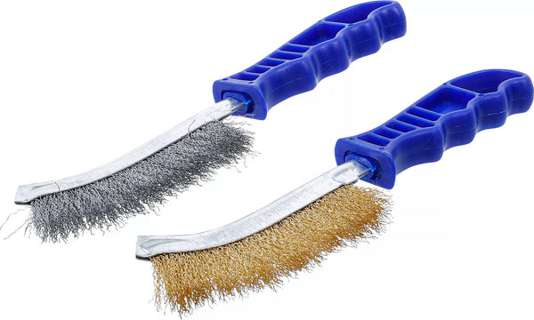 Jeu de brosses à fils · Fil en acier et laiton · 260 mm · 2 pièces